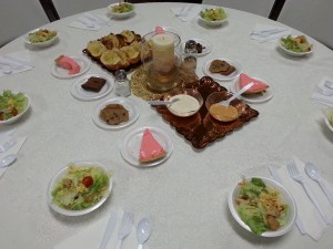 Fellowship hall table setting